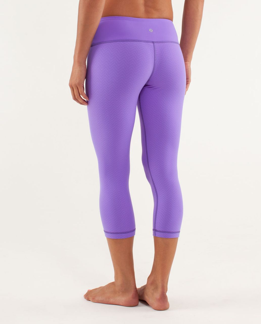 Lululemon Wunder Under Crop *Embossed - Mini Squiggle Emboss Power Purple / Power Purple