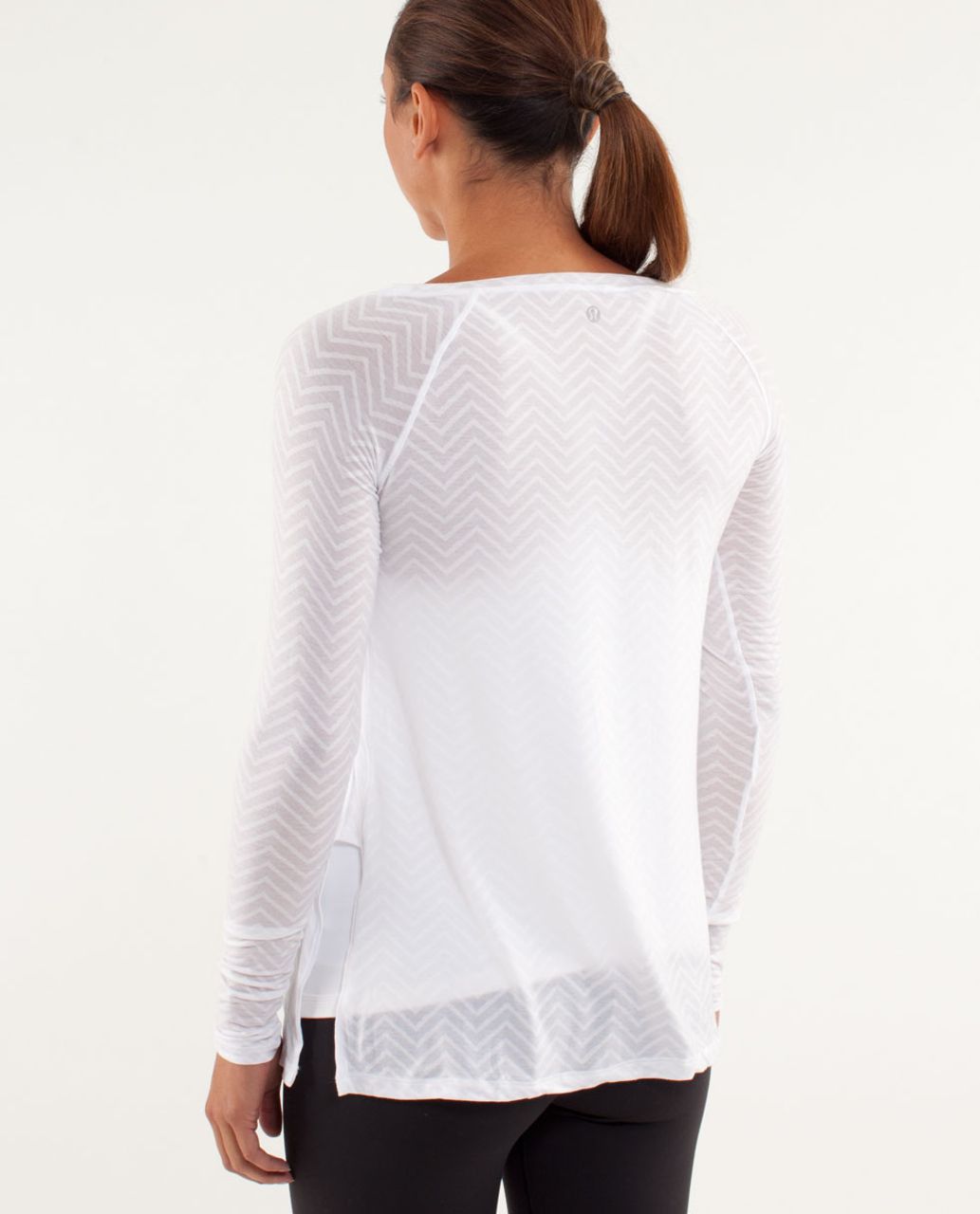 Lululemon Presence Of Mind Long Sleeve - Textured Chevron Burnout White