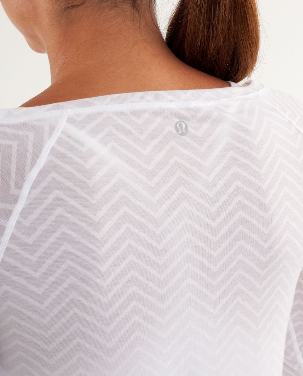 Lululemon Presence Of Mind Long Sleeve - Textured Chevron Burnout White