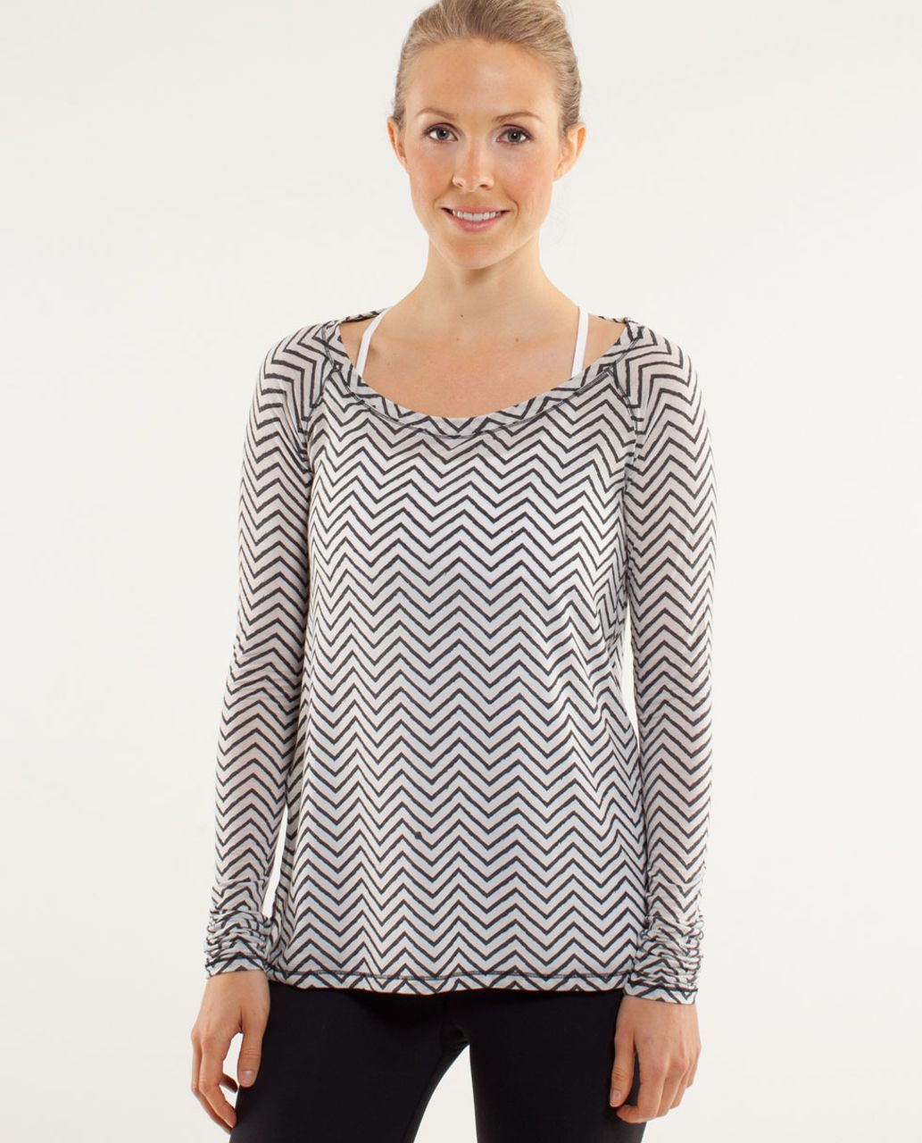 Lululemon Presence Of Mind Long Sleeve - Textured Chevron Burnout Black