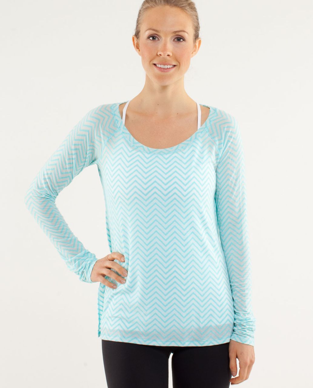 Lululemon Presence Of Mind Long Sleeve - Textured Chevron Burnout Angel Blue