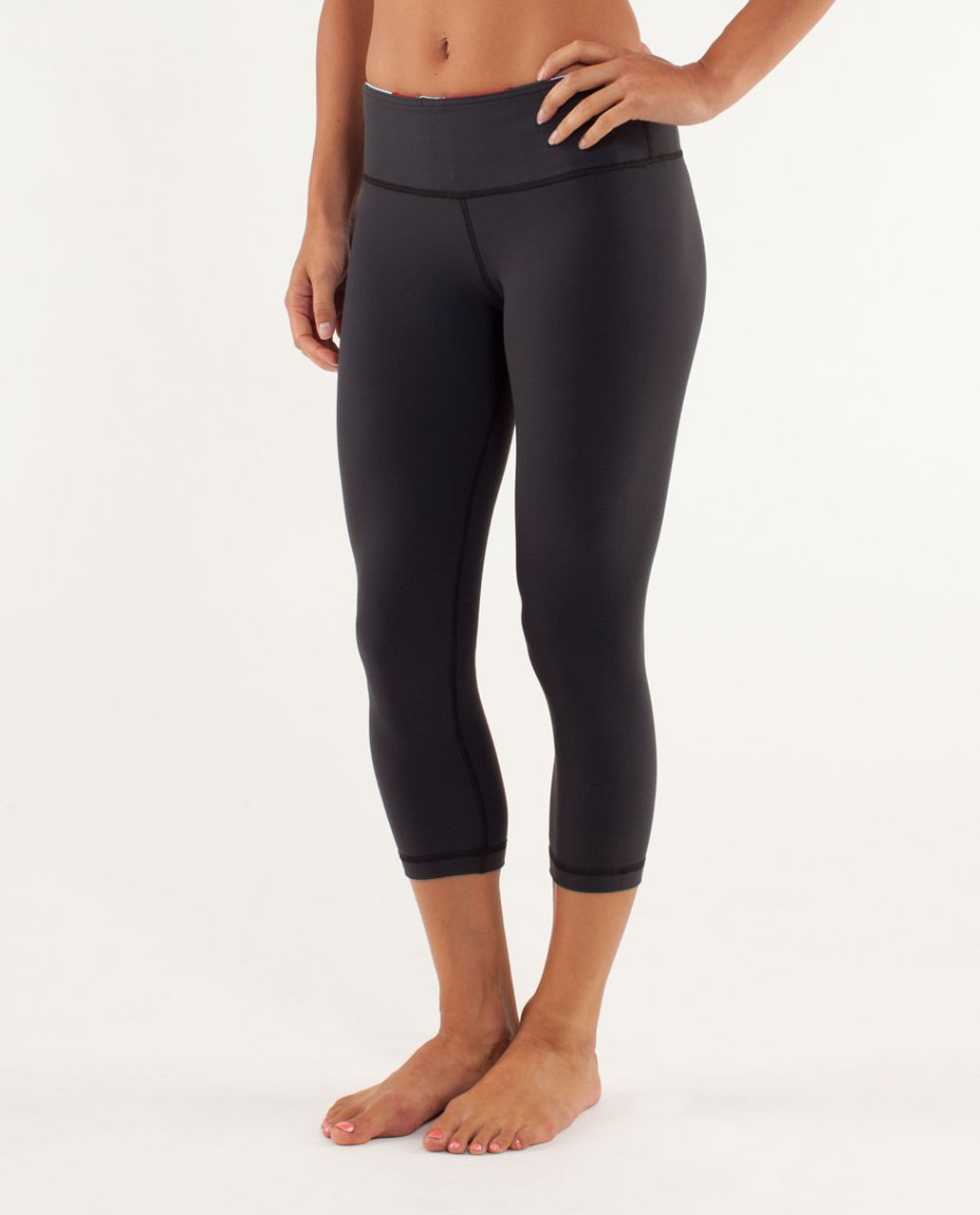 Lululemon Wunder Under Crop - Deep Coal / Fall 12 Quilt 11