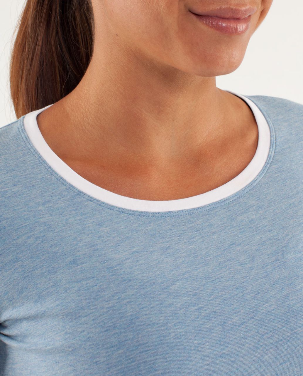 Lululemon Every Yogi Long Sleeve - Heathered Caspian Blue / White