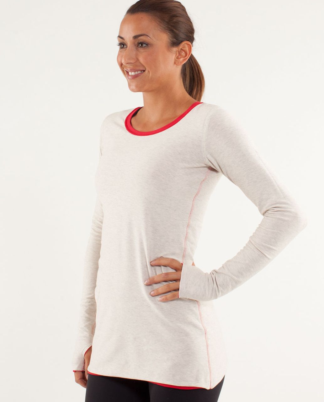 Lululemon Every Yogi Long Sleeve - Currant / Heathered Ghost