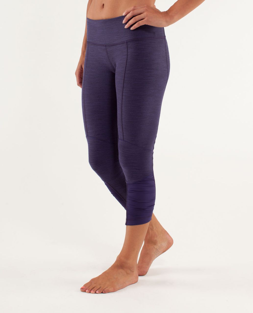 Lululemon Venus Crop - Dense Purple Slub Denim / Heathered Power Purple / Dense Purple