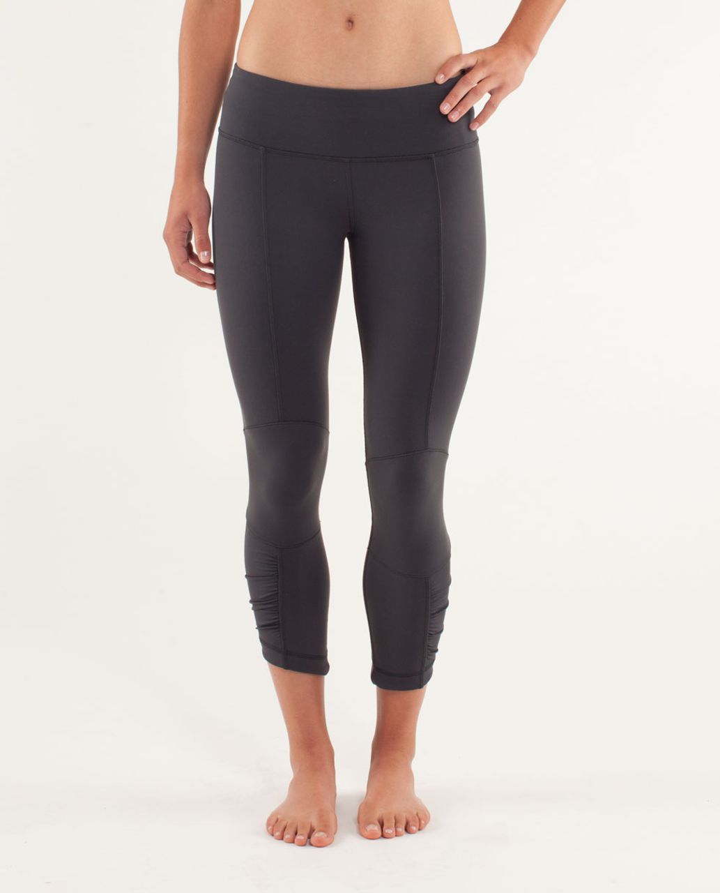 Lululemon Venus Crop - Deep Coal / Heathered Deep Coal - lulu fanatics