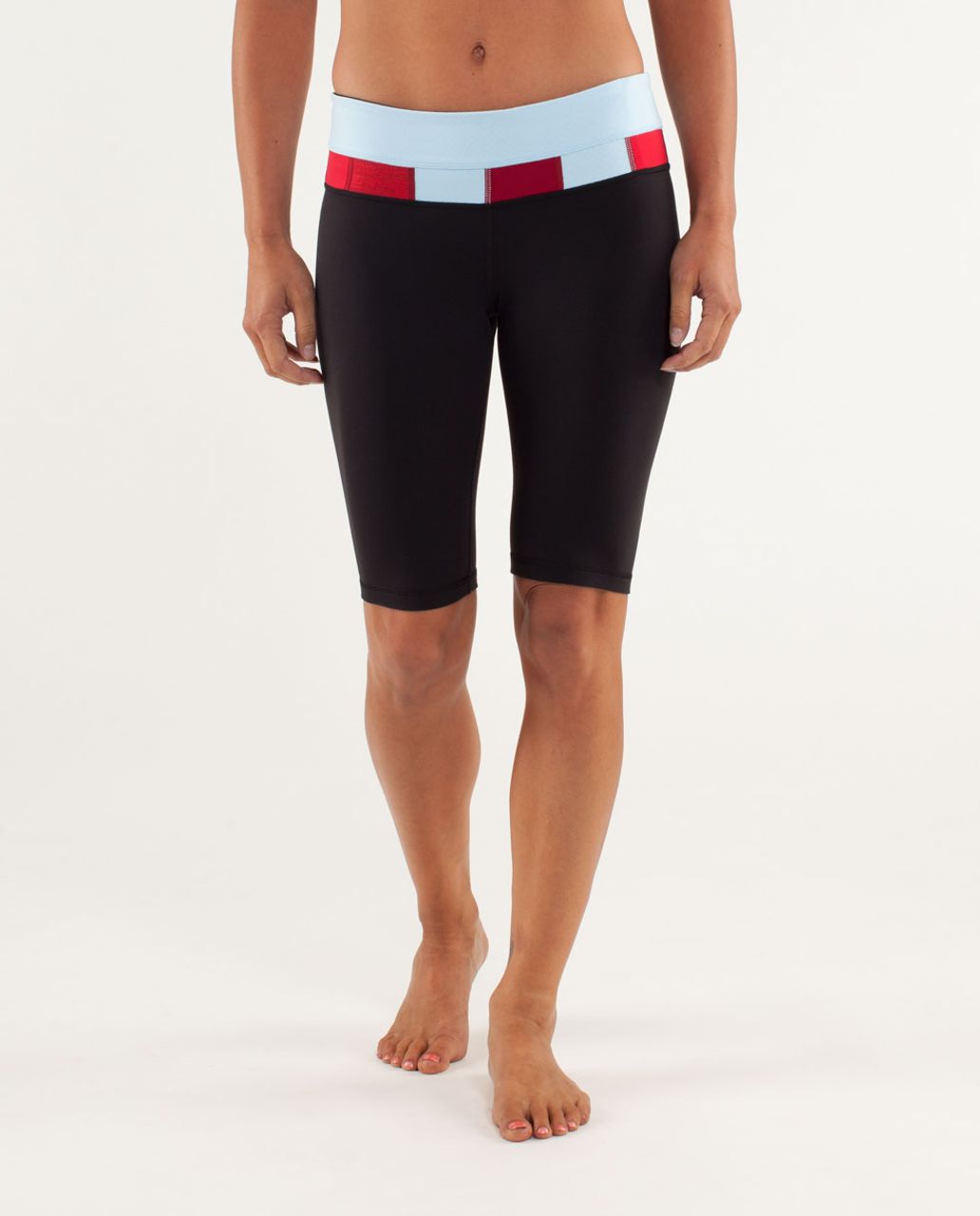 Lululemon Reverse Groove Short (Tall) - Black / Mini Ssquiggle Emboss Caspian Blue / Fall 12 Quilt 11