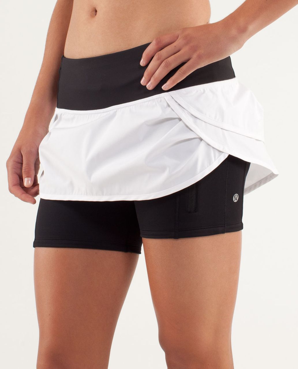 Lululemon Run:  Speed Squad Skirt - White /  Black