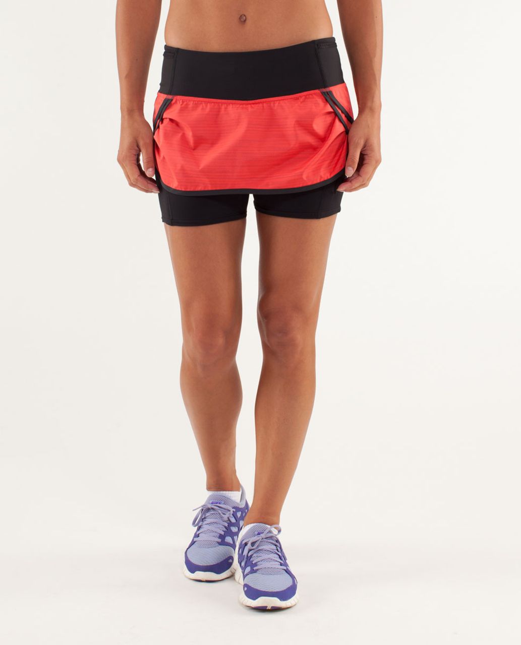 Lululemon Run:  Speed Squad Skirt - Twisted Stripe Flare / Black