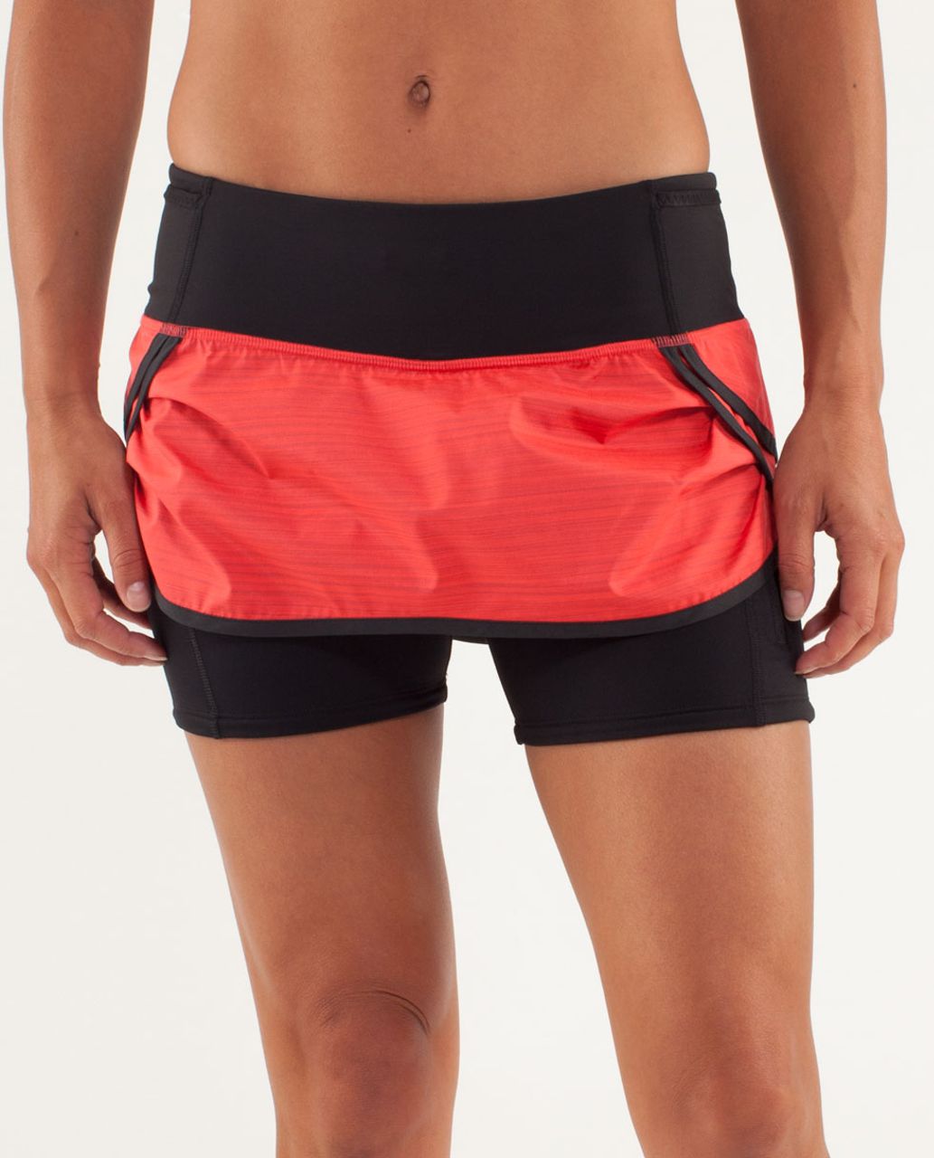 Lululemon Run:  Speed Squad Skirt - Twisted Stripe Flare / Black