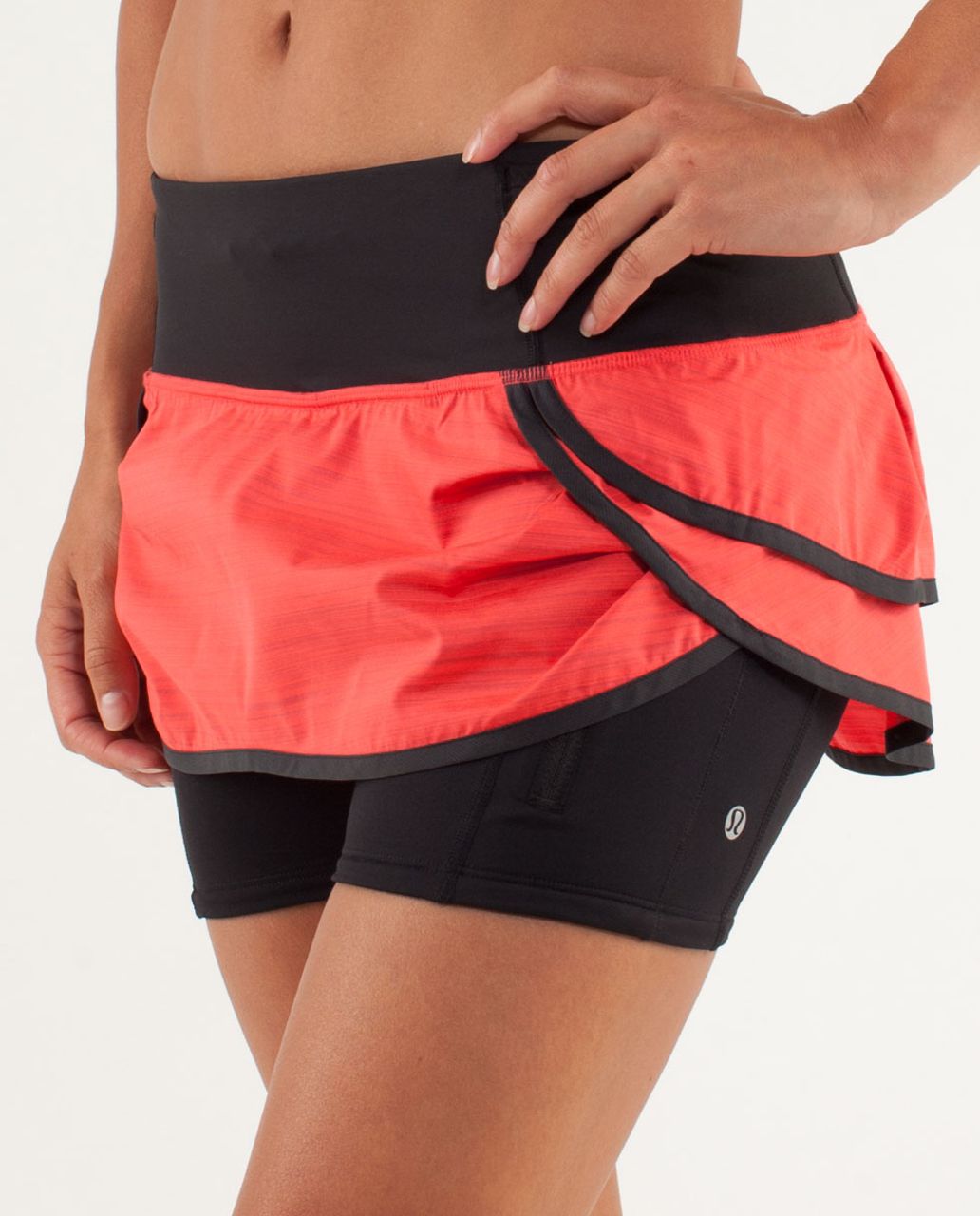 Lululemon Run:  Speed Squad Skirt - Twisted Stripe Flare / Black