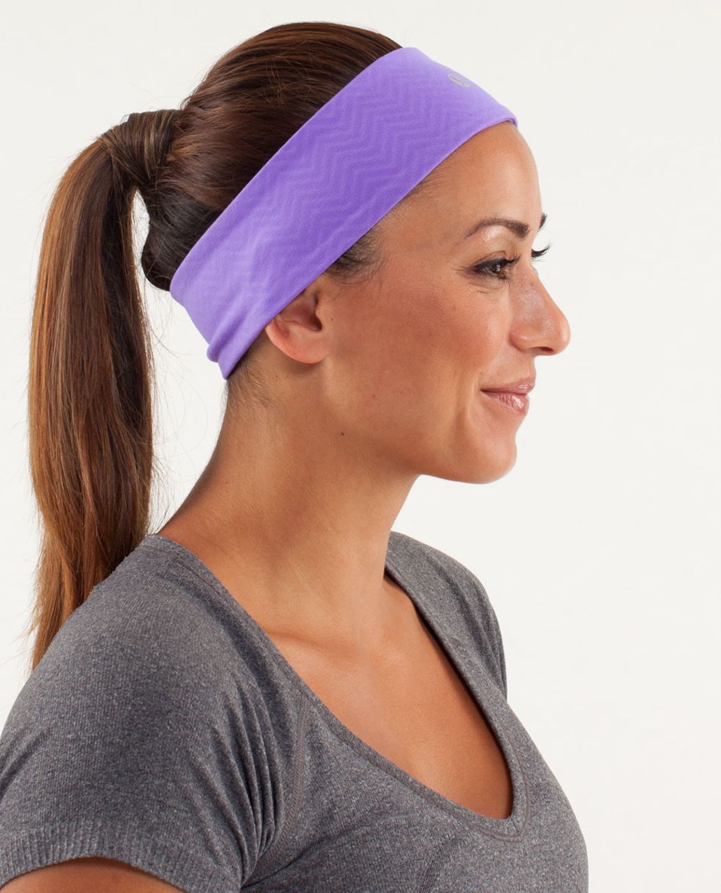 Lululemon Lucky Luon Headband - Mini Squiggle Emboss Power Purple