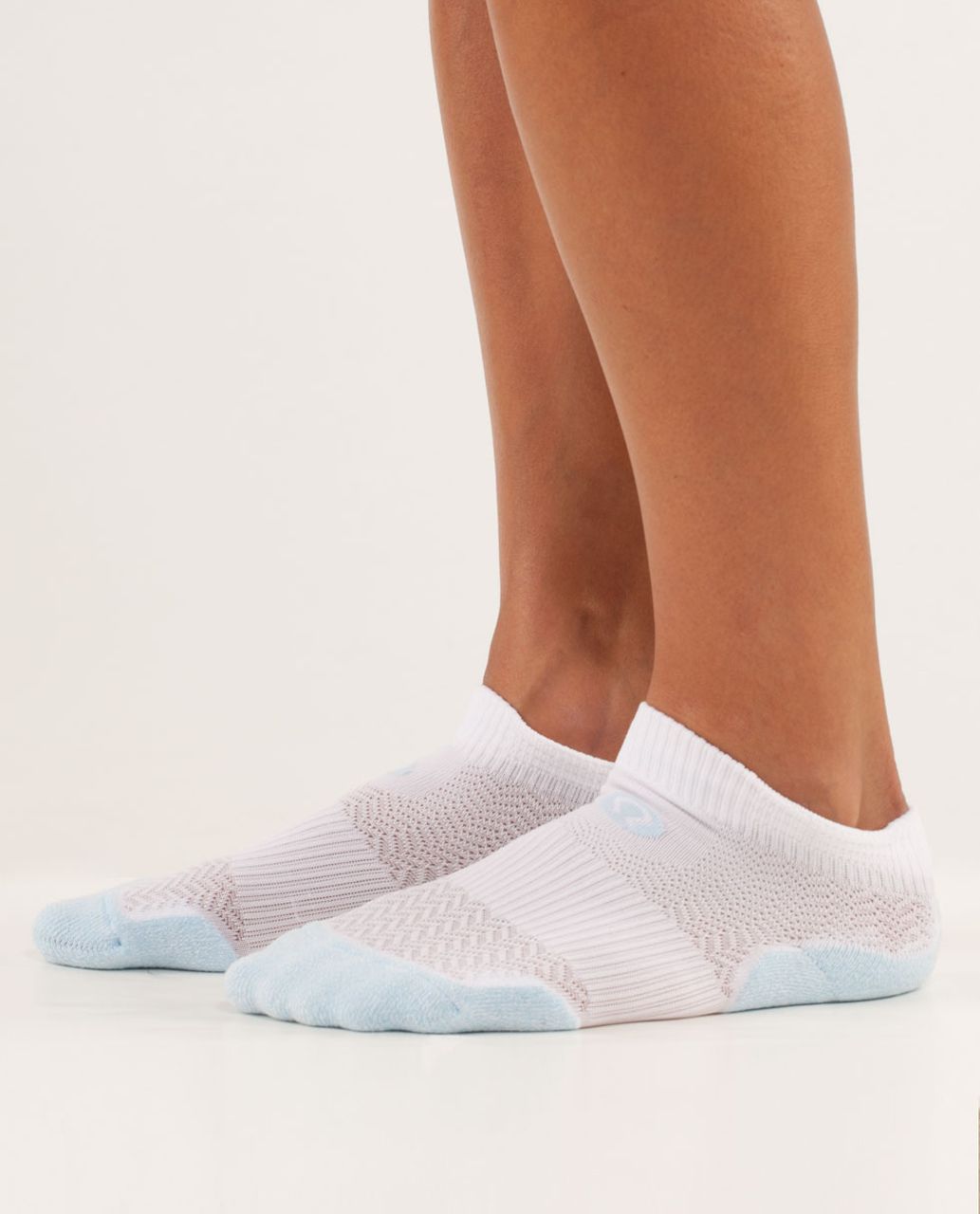 Lululemon Women's Ultimate Padded Run Sock - Caspian Blue / White White Chevron