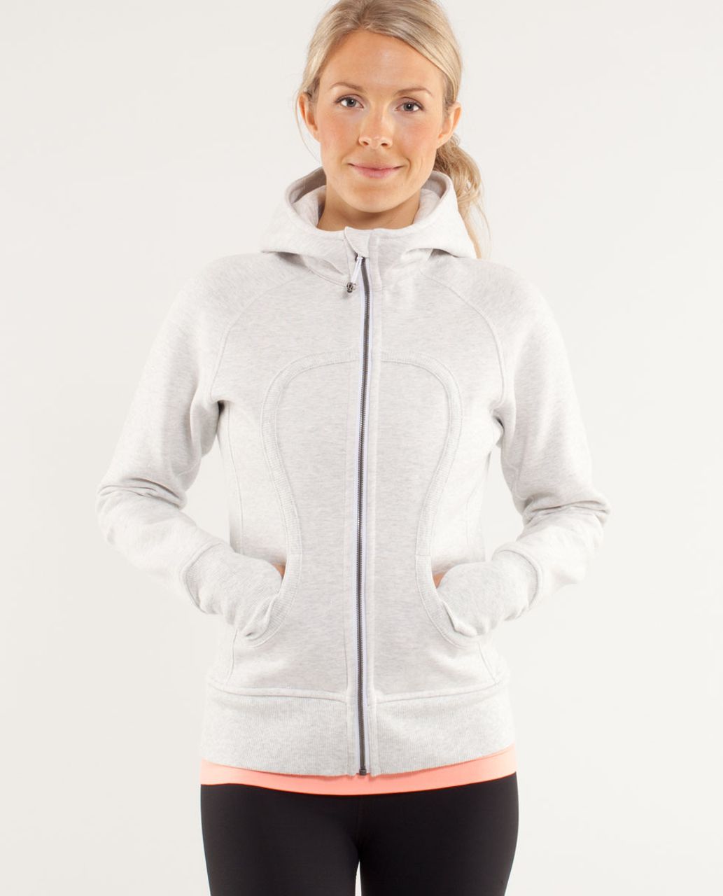 Lululemon Scuba Hoodie - Heathered White / Blush Quartz