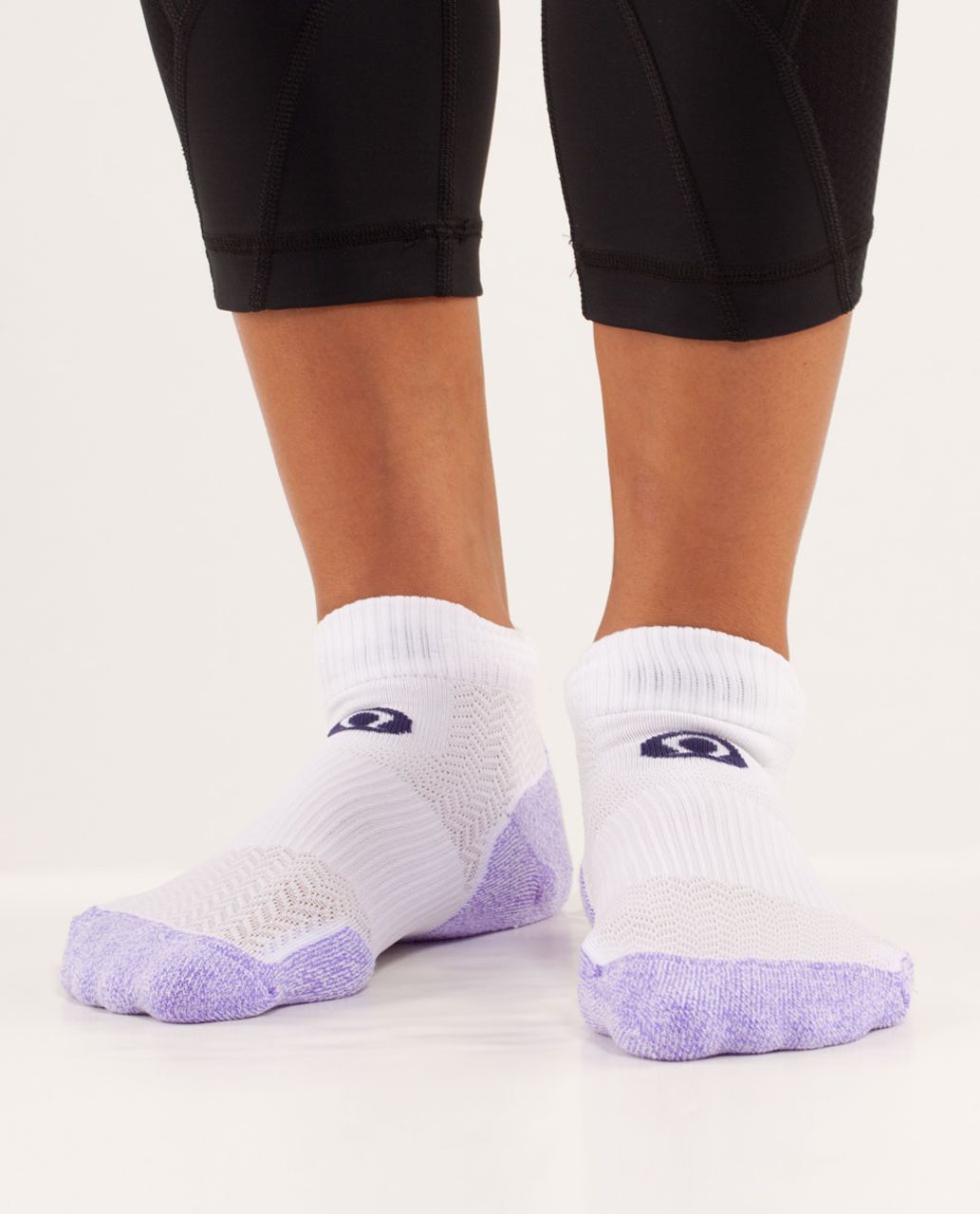 Lululemon Women's Ultimate Padded Run Sock - Power Purple / Dense Purple / White White Chevron