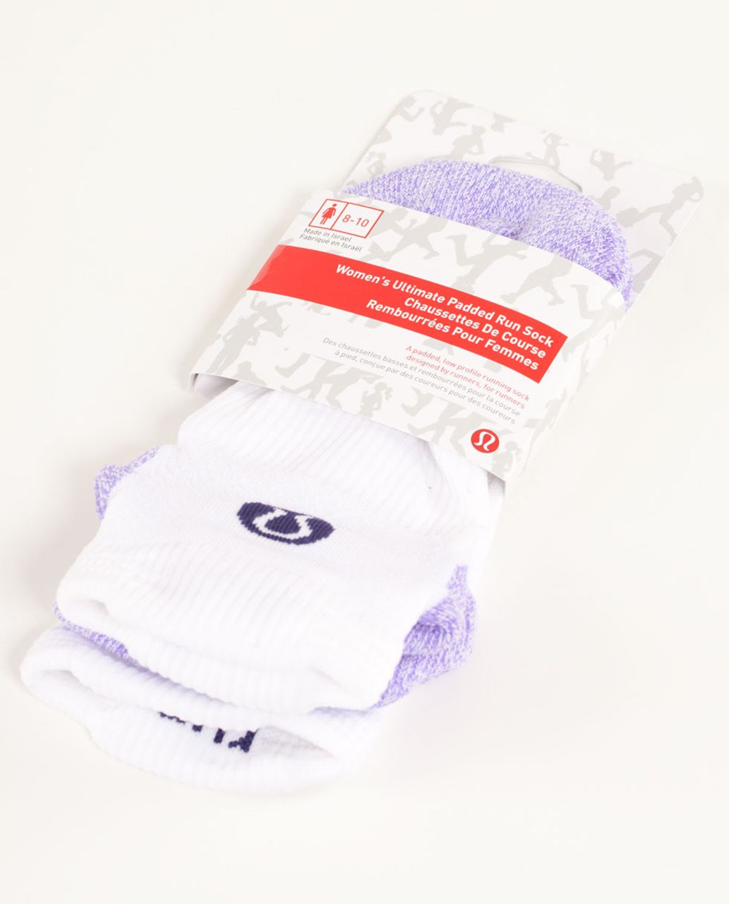 Lululemon Women's Ultimate Padded Run Sock - Power Purple / Dense Purple / White White Chevron