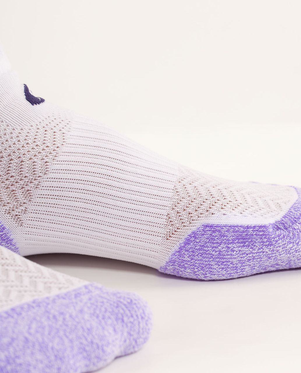 Lululemon Women's Ultimate Padded Run Sock - Power Purple / Dense Purple / White White Chevron