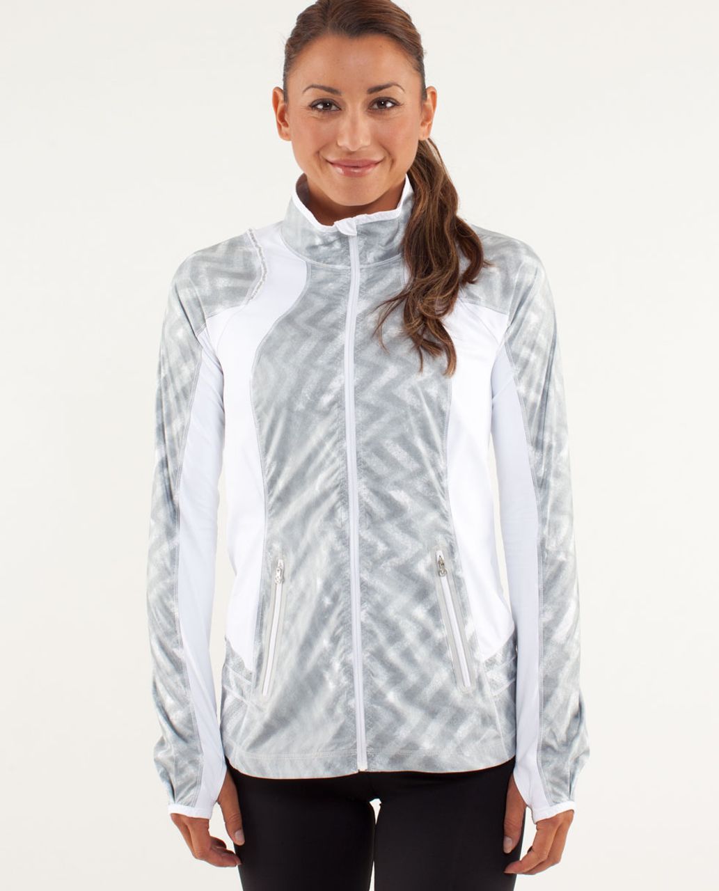 Lululemon Run:  Nothin' But Run Jacket - Blazer Print / White