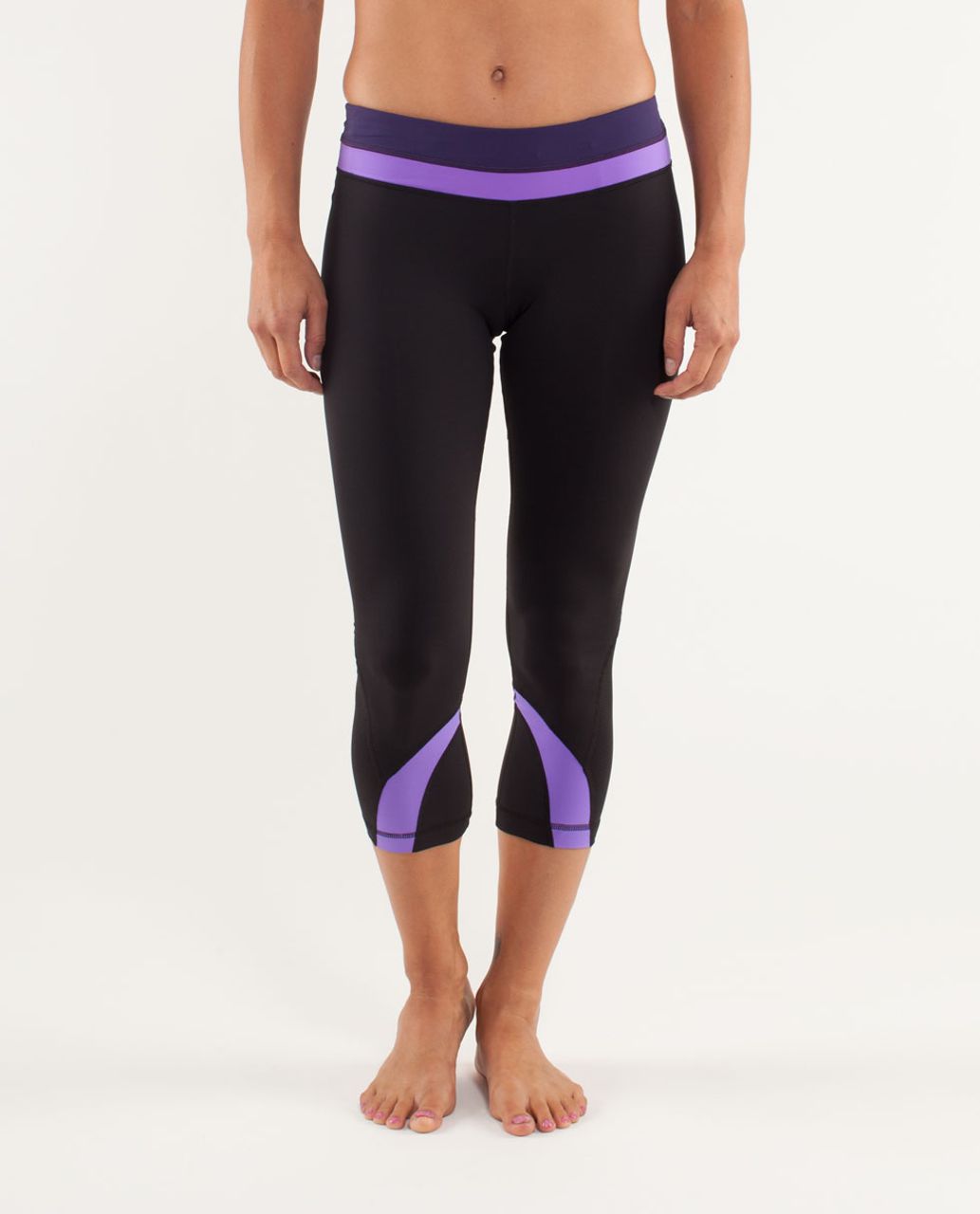 Lululemon Inspire Tight II - Back Spin Stroke Dashing Purple Black / Black  - lulu fanatics