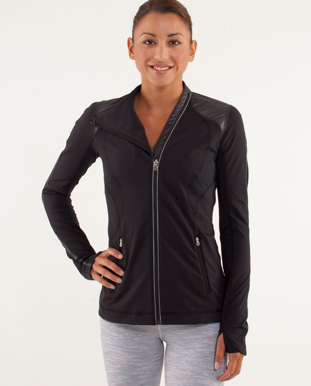 Lululemon Women’s Final Mile Jacket SIZE 8 Black Reflective Running