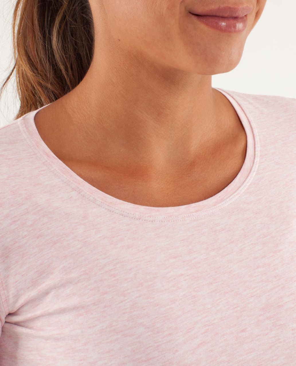 Lululemon Every Yogi Long Sleeve - Heathered Pretty Pink / Wee Stripe White / Fossil