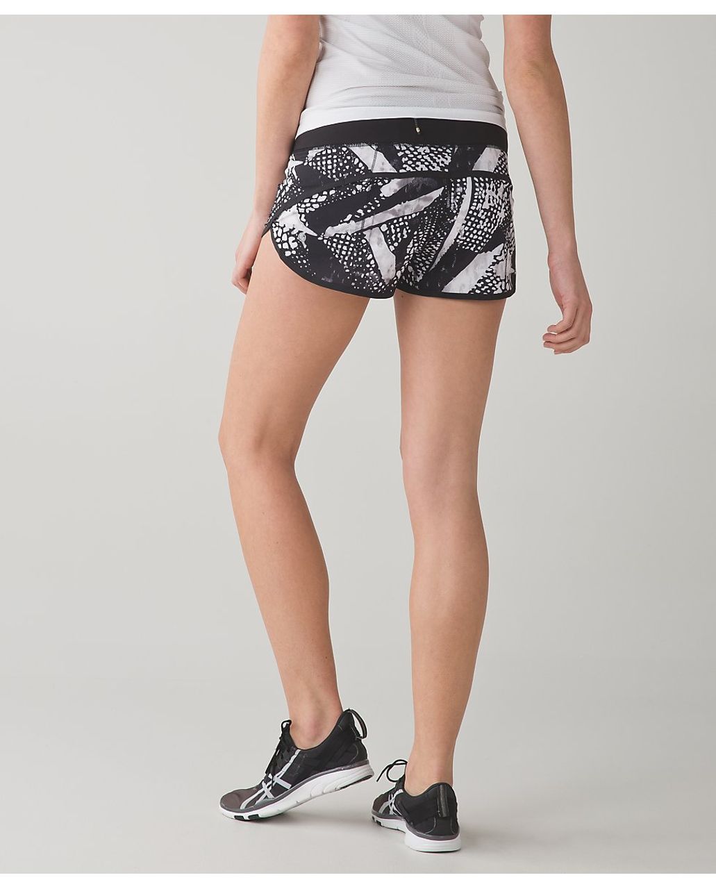 Lululemon Speed Short - Static Mist White Black / Black