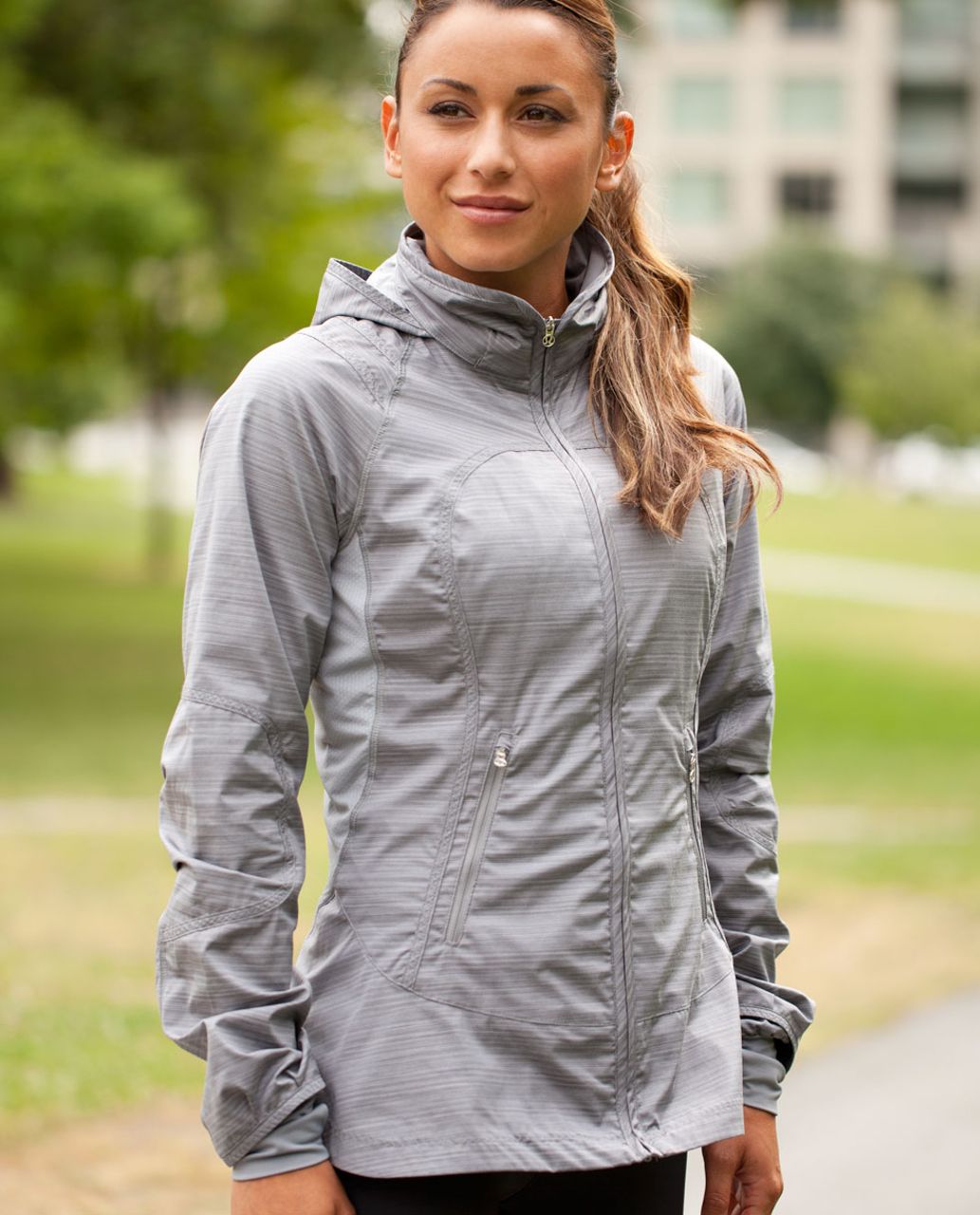 Lululemon Run:  Make A Break Jacket - Twisted Stripe Fossil / Fossil