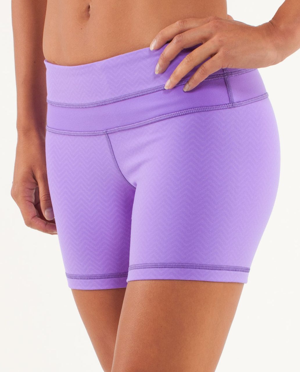 Lululemon Reverse Groove Short (Regular) - Mini Squiggle Emboss Power Purple / Power Purple