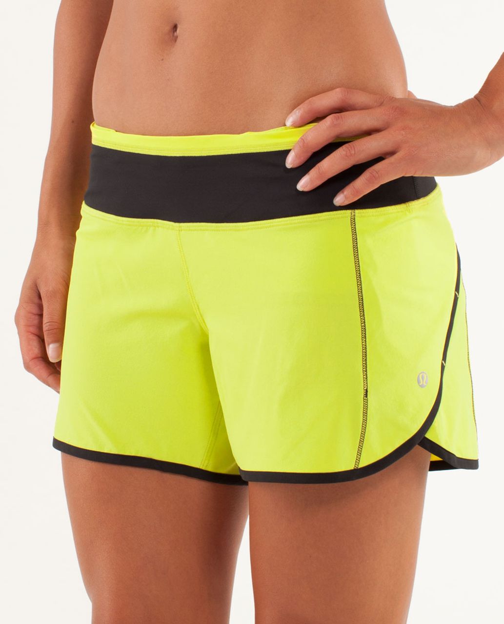 Lululemon Turbo Run Short - Split Pea / Black