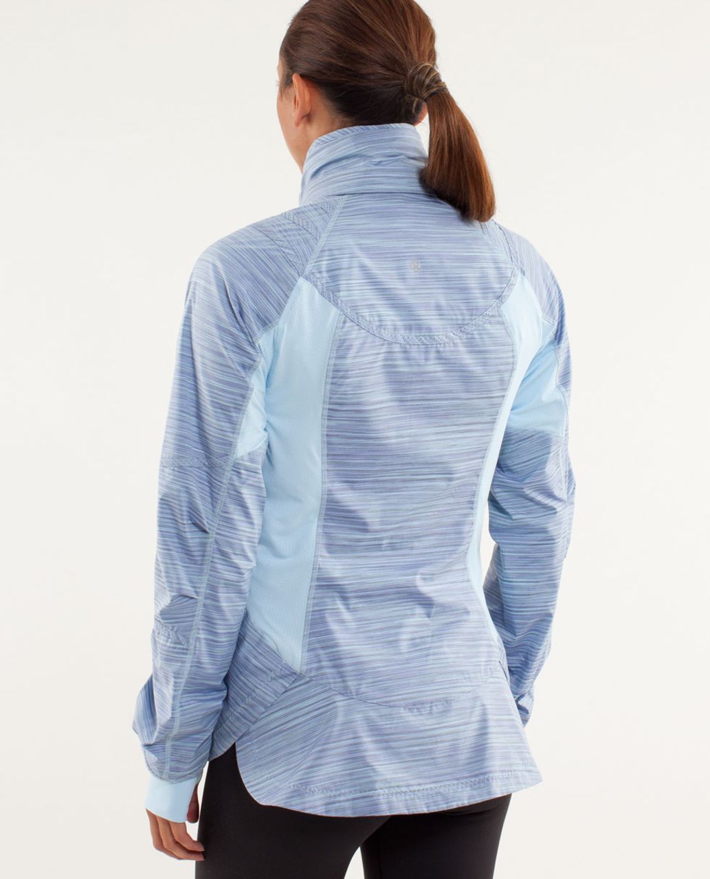 Lululemon Run:  Make A Break Jacket - Twisted Stripe Caspian Blue / Caspian Blue