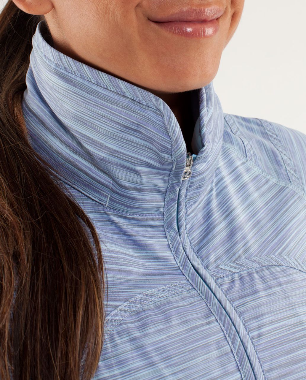 Lululemon Run:  Make A Break Jacket - Twisted Stripe Caspian Blue / Caspian Blue