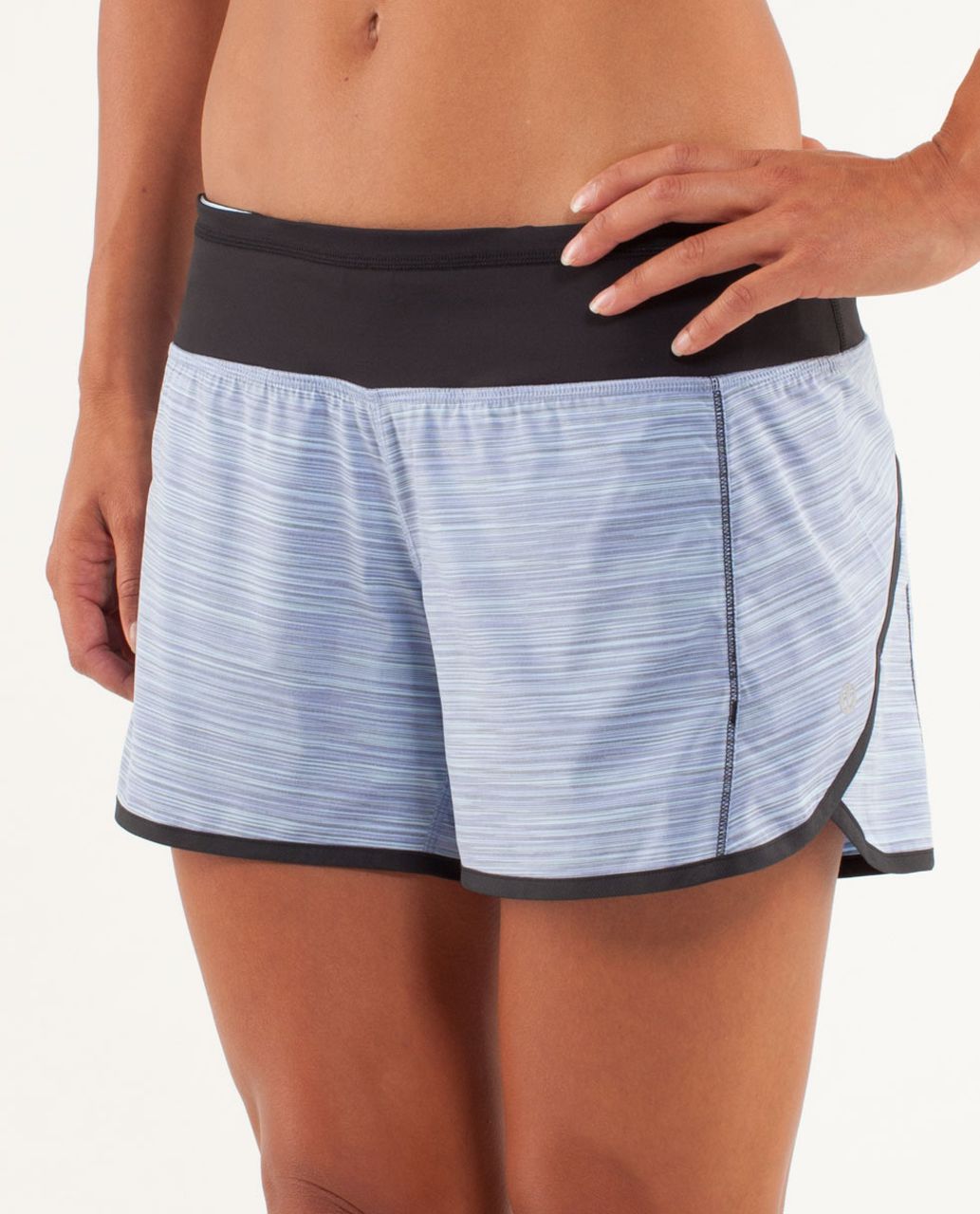 Lululemon Turbo Run Short - Twisted Stripe Caspian Blue / Dense Purple / Caspian Blue