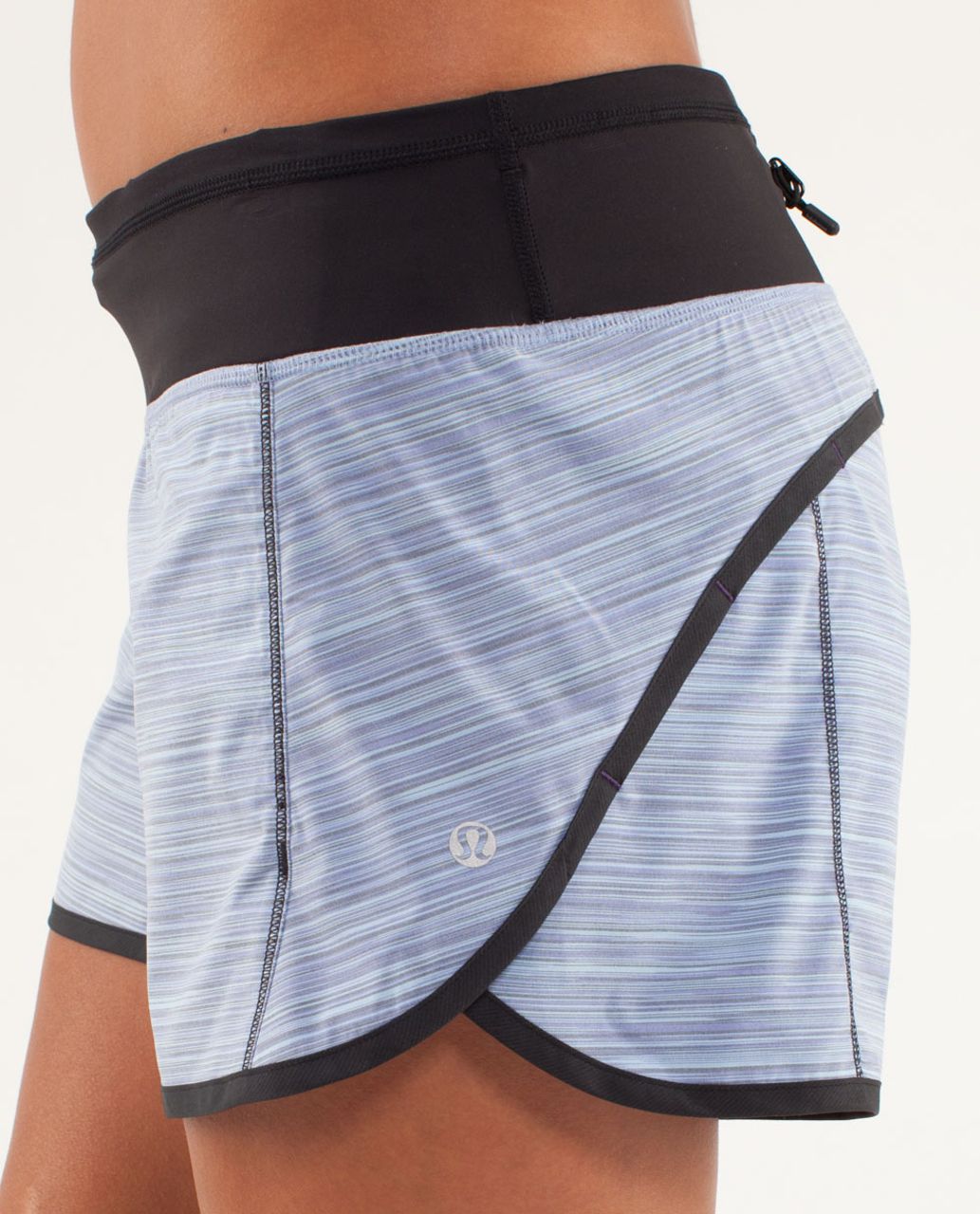 Lululemon Turbo Run Short - Twisted Stripe Caspian Blue / Dense Purple / Caspian Blue