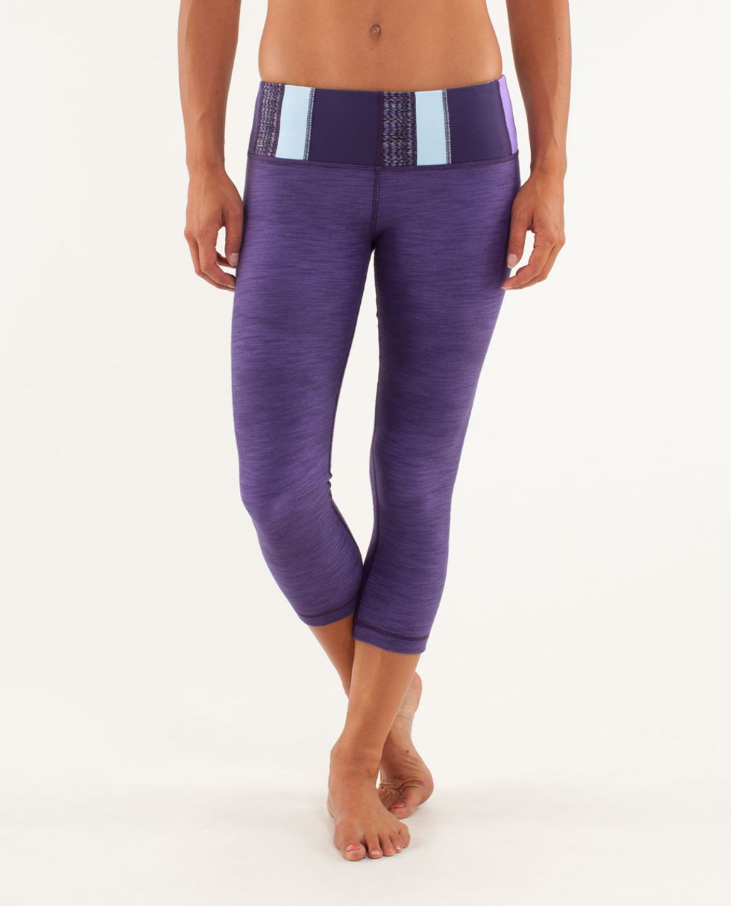 Lululemon Wunder Under Crop *Denim - Dense Purple Slub Denim / Fall 12 Quilt 4 / Angel Blue