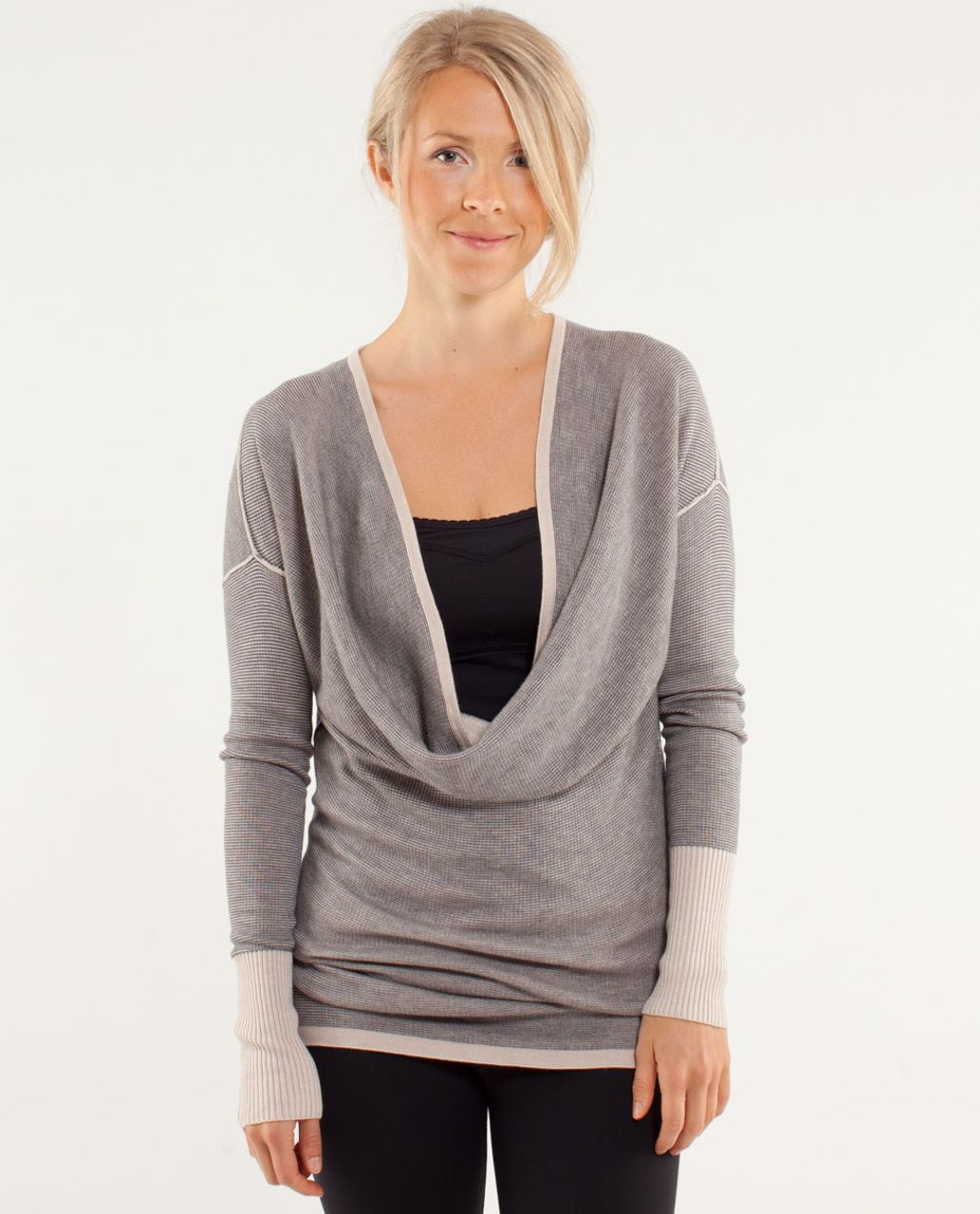 Lululemon Serenity Sweater Wrap - Heathered Cashew / Coal