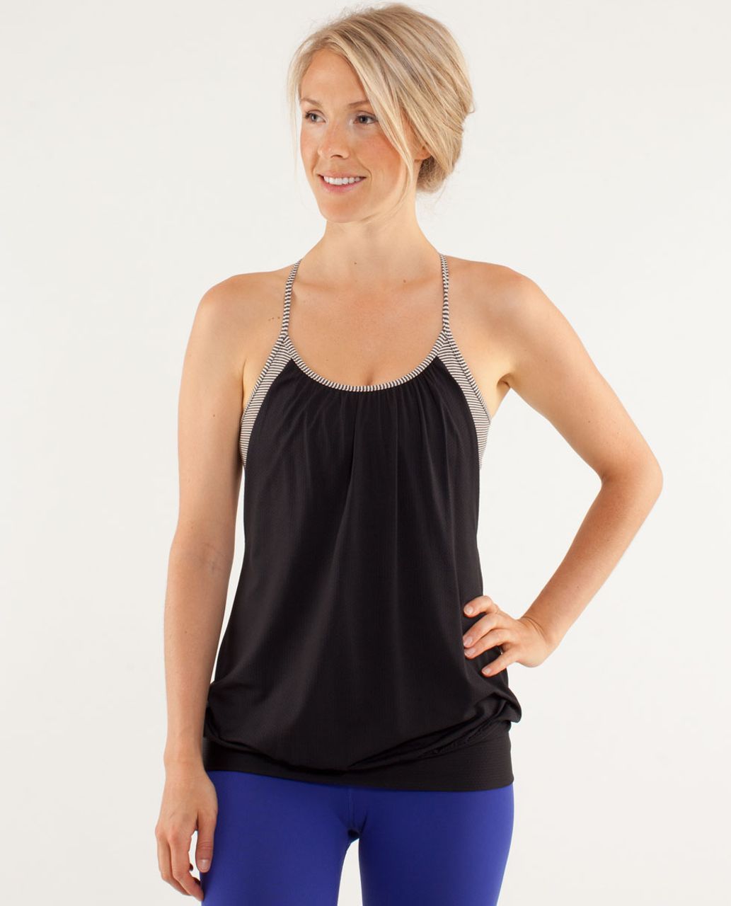 Lululemon No Limits Tank - Black / Tonka Stripe Cashew / Heathered Black