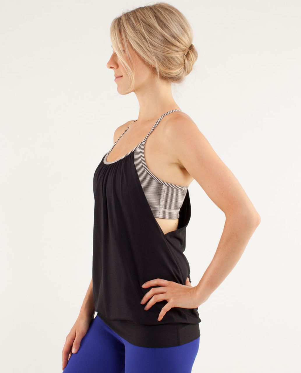 Lululemon No Limits Tank - Black / Tonka Stripe Cashew / Heathered Black