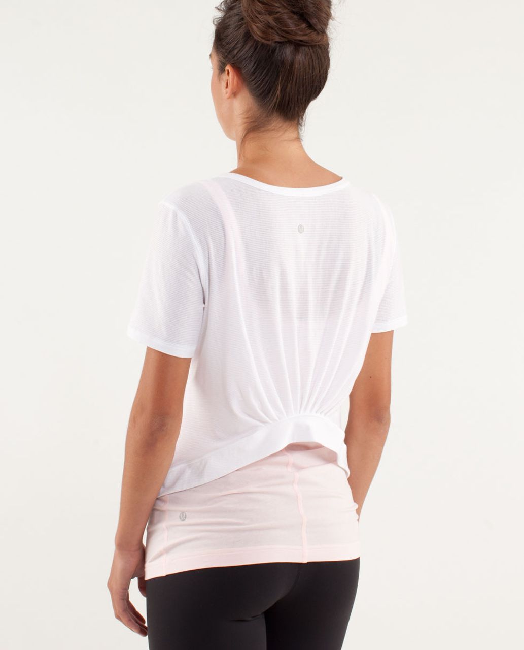 Lululemon Calm Short Sleeve Tee - Tonka Stripe Burnout White