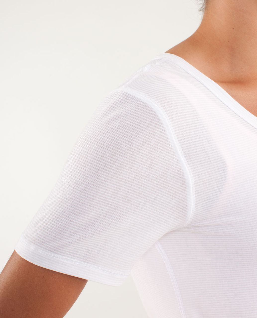 Lululemon Calm Short Sleeve Tee - Tonka Stripe Burnout White