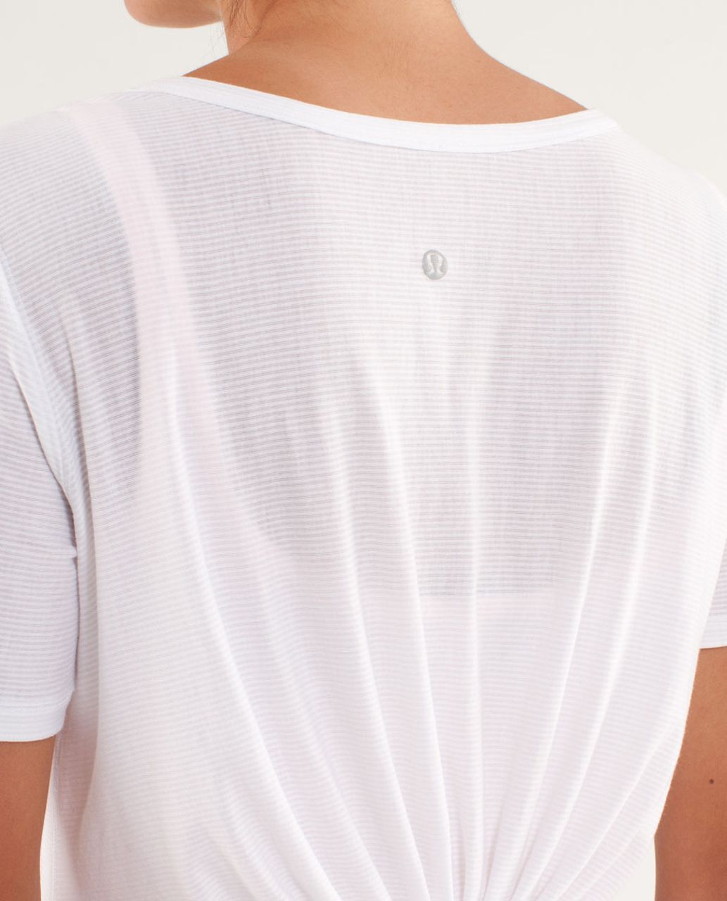 Lululemon Calm Short Sleeve Tee - Tonka Stripe Burnout White