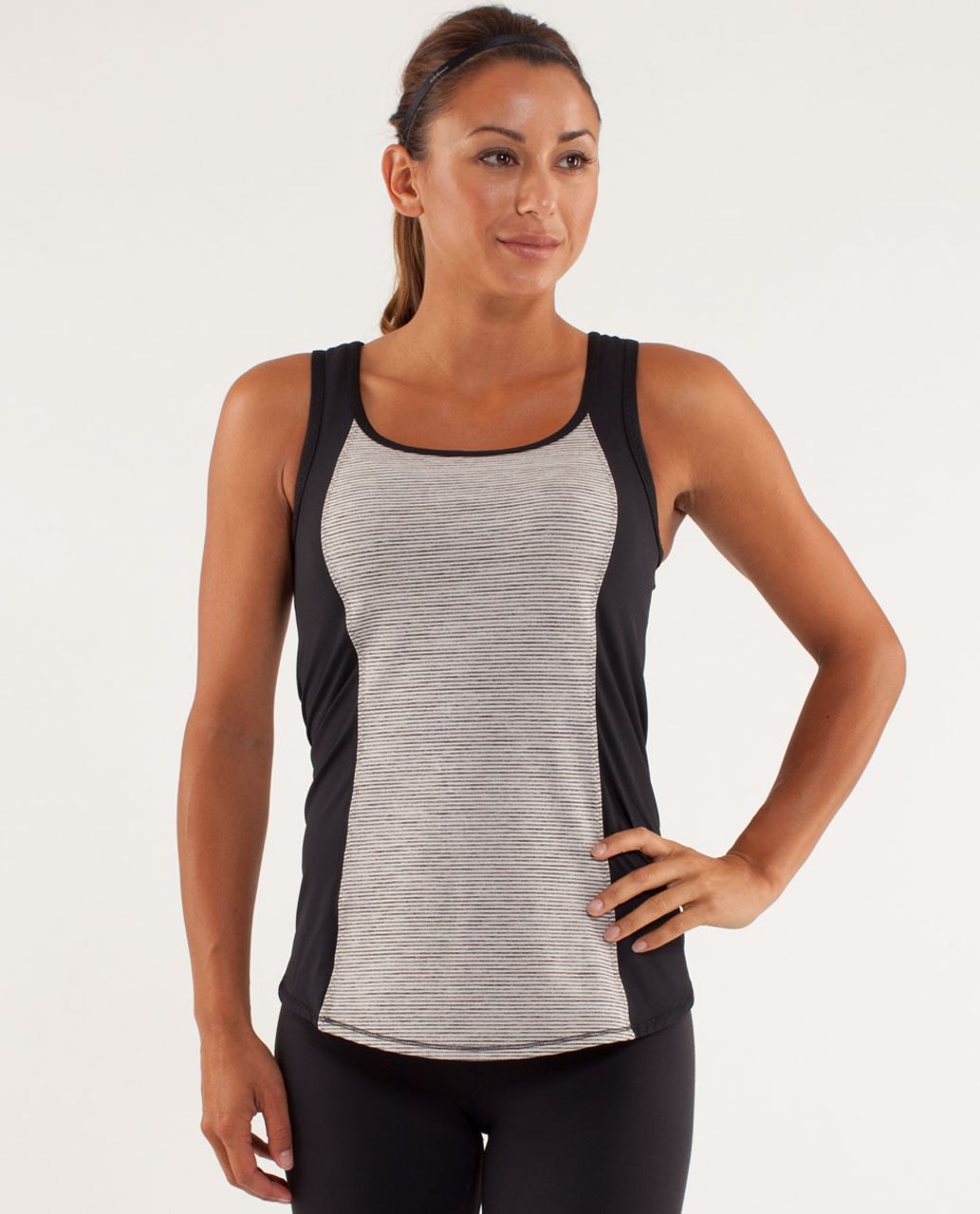 Lululemon Run:  Speed Squad Tank - Tonka Stripe Cashew / Black