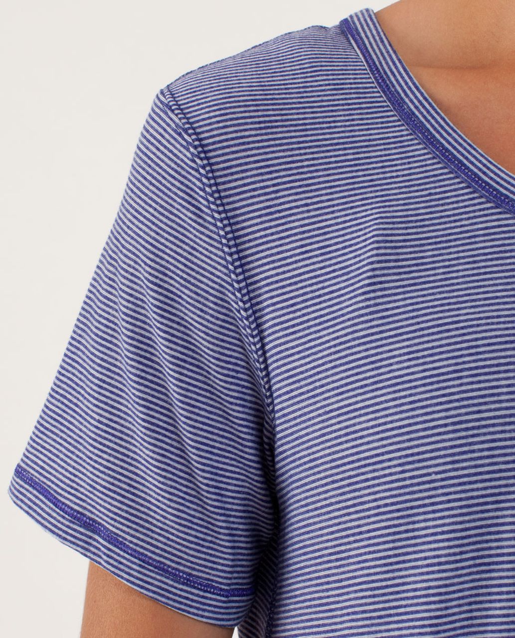 Lululemon Calm Short Sleeve Tee - Tonka Stripe Burnout Pigment Blue