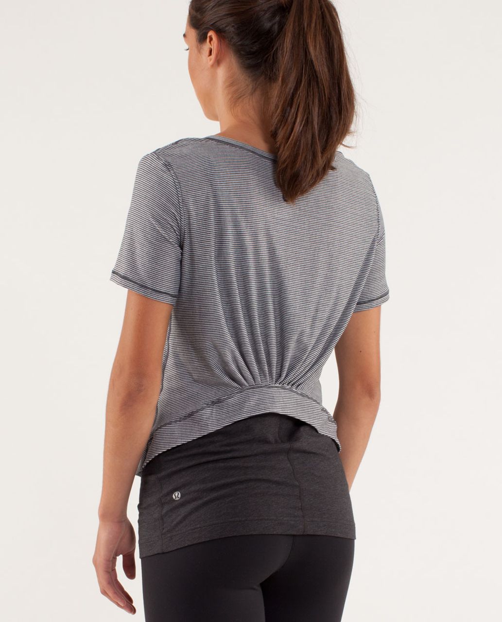 Lululemon Calm Short Sleeve Tee - Tonka Stripe Burnout Coal