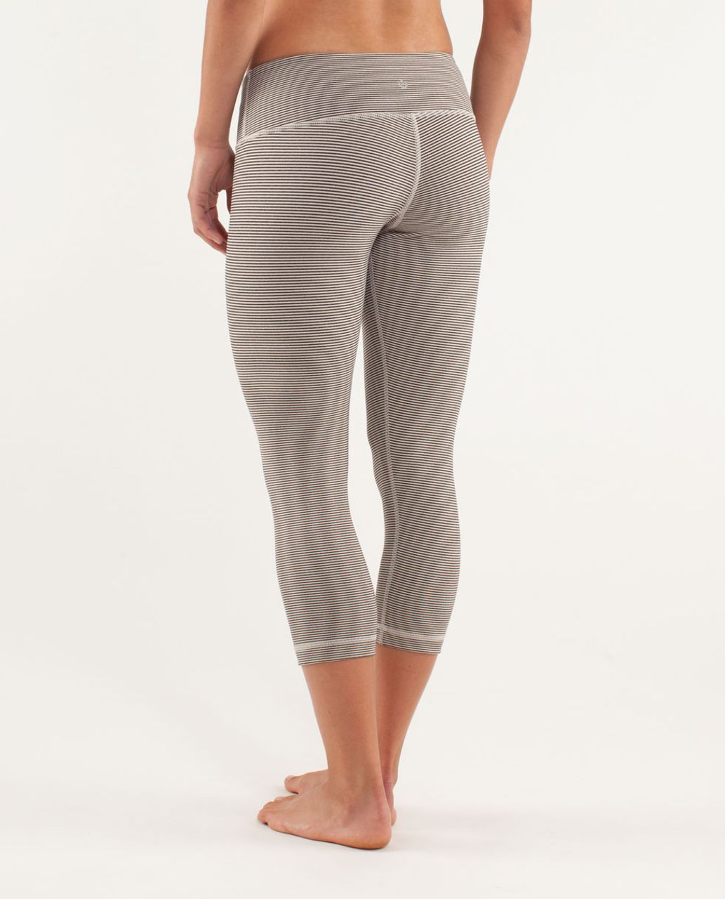 Lululemon Wunder Under Crop - Tonka Stripe Cashew / Heathered Black - lulu  fanatics