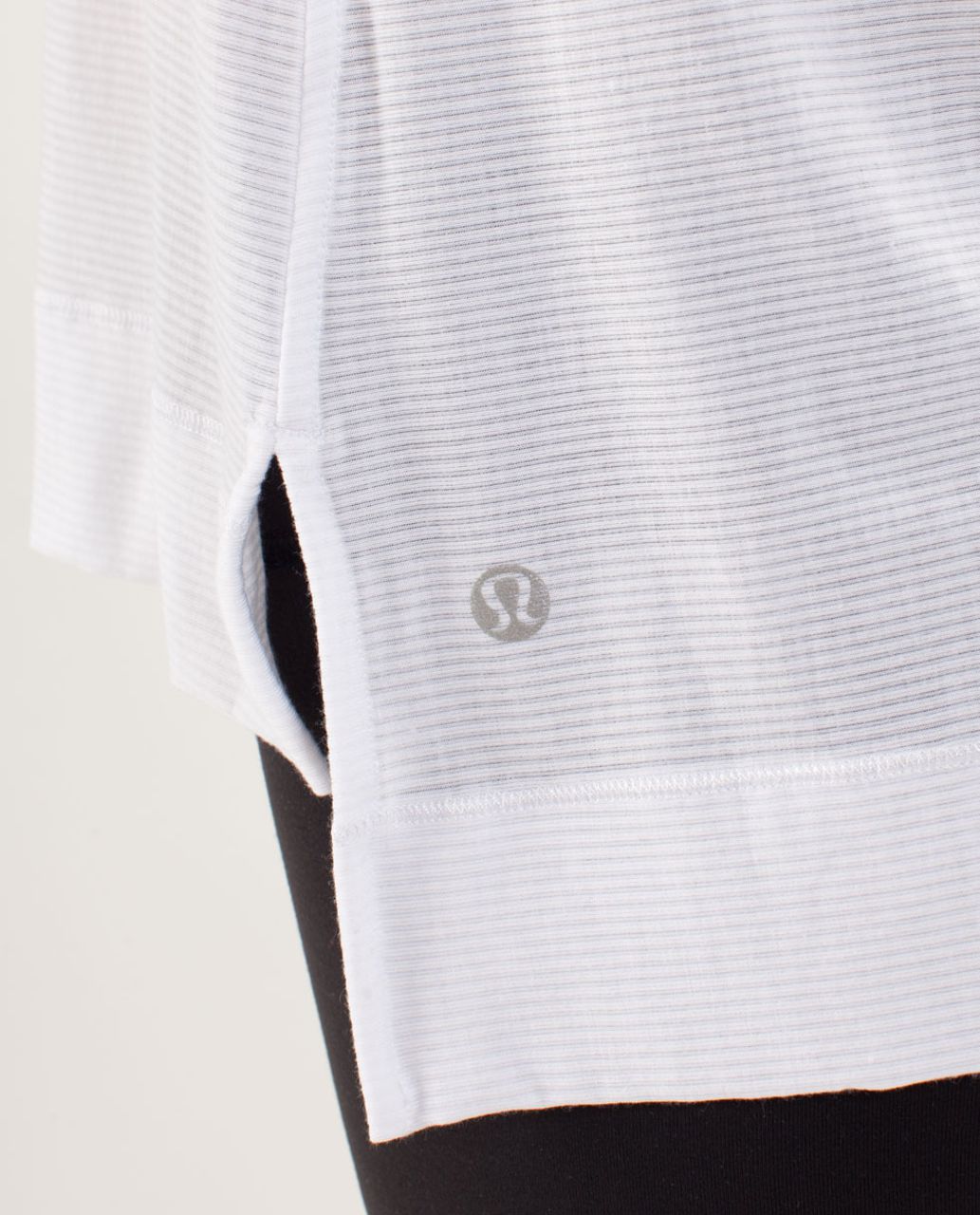 Lululemon Perfect Layer Tee - Tonka Stripe Burnout White - lulu fanatics