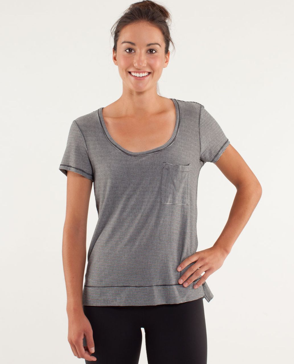 Lululemon Perfect Layer Tee - Tonka Stripe Burnout Black