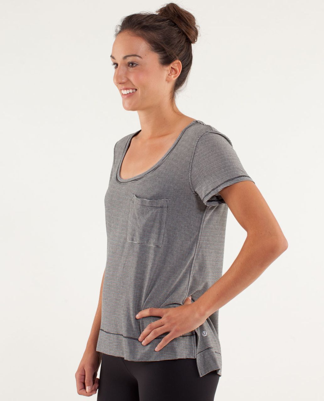 Lululemon Perfect Layer Tee - Tonka Stripe Burnout Black