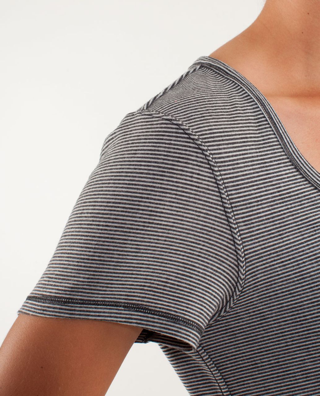 Lululemon Perfect Layer Tee - Tonka Stripe Burnout Black