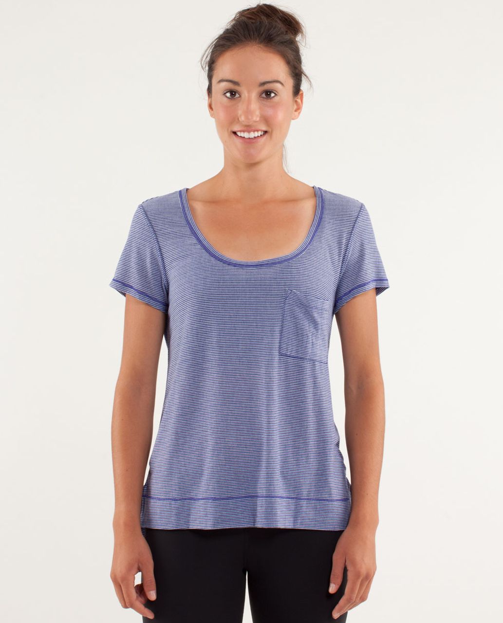 Lululemon Perfect Layer Tee - Tonka Stripe Burnout Pigment Blue