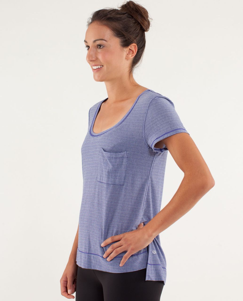 Lululemon Perfect Layer Tee - Tonka Stripe Burnout Pigment Blue